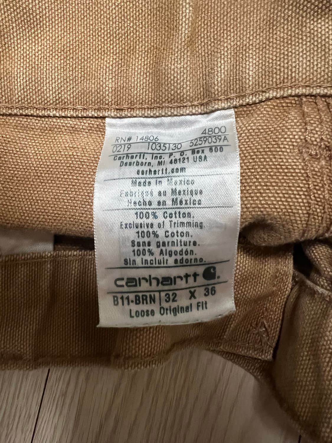 칼하트 싱글니 B11-Brn 32X36 상품이미지4