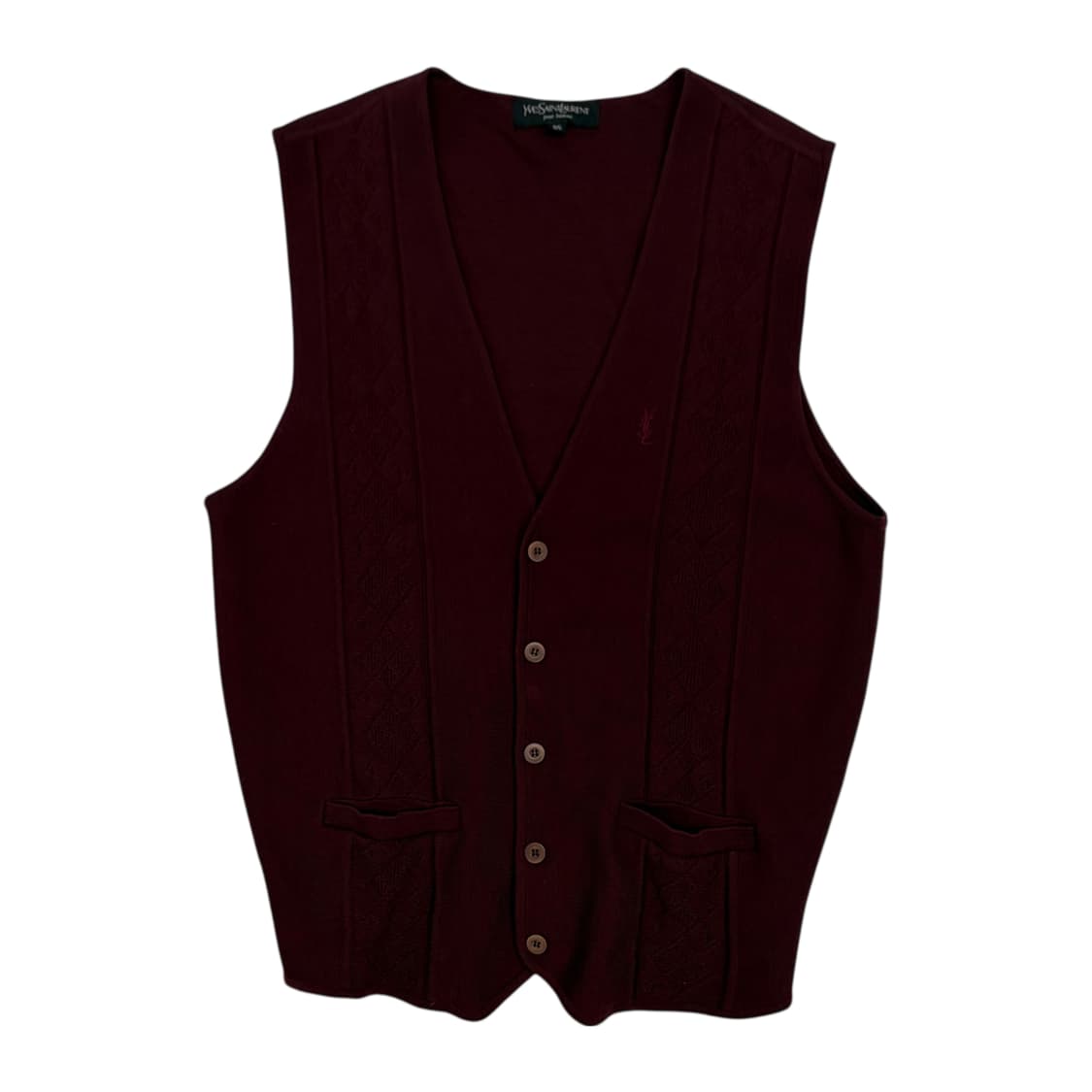 입생로랑 빈티지 조끼 버건디 상품이미지1