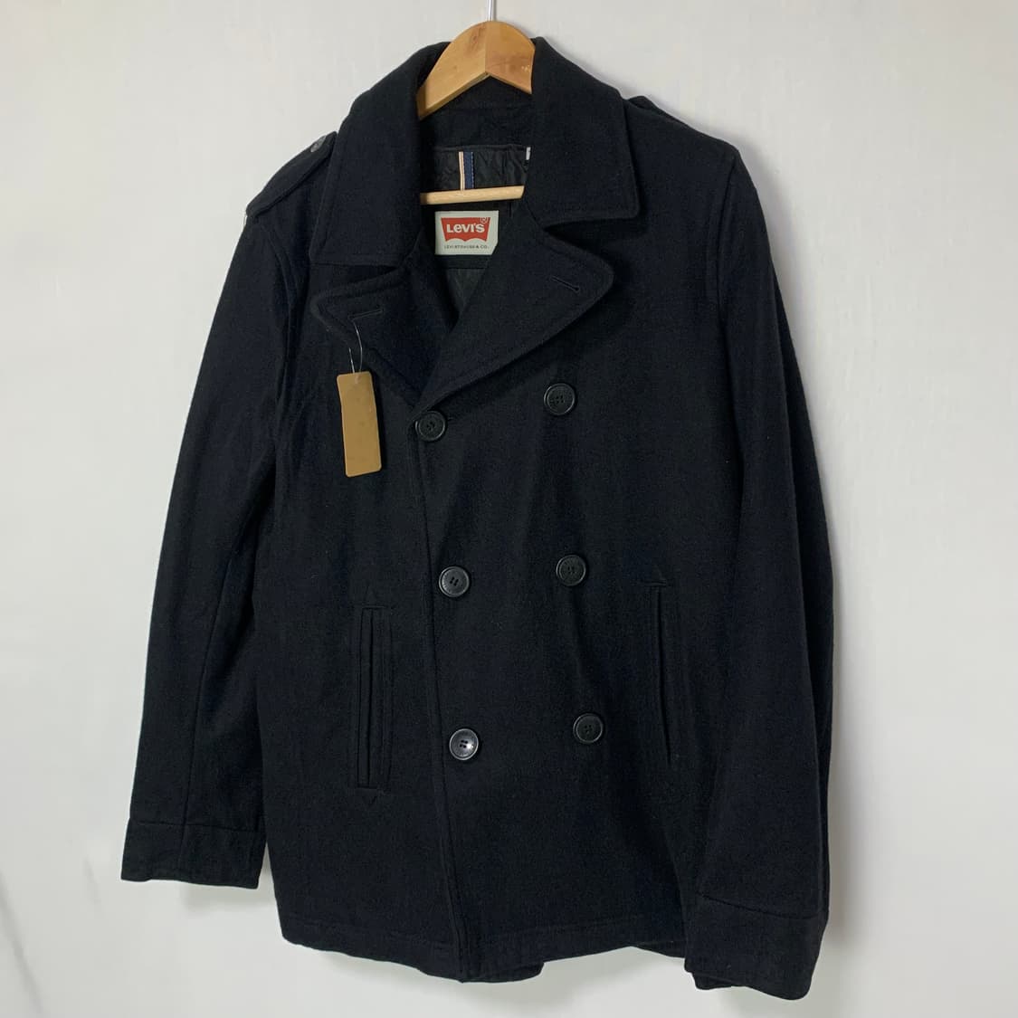 리바이스 블랙 더블 버튼 피코트 빈티지 남녀공용 상품이미지3