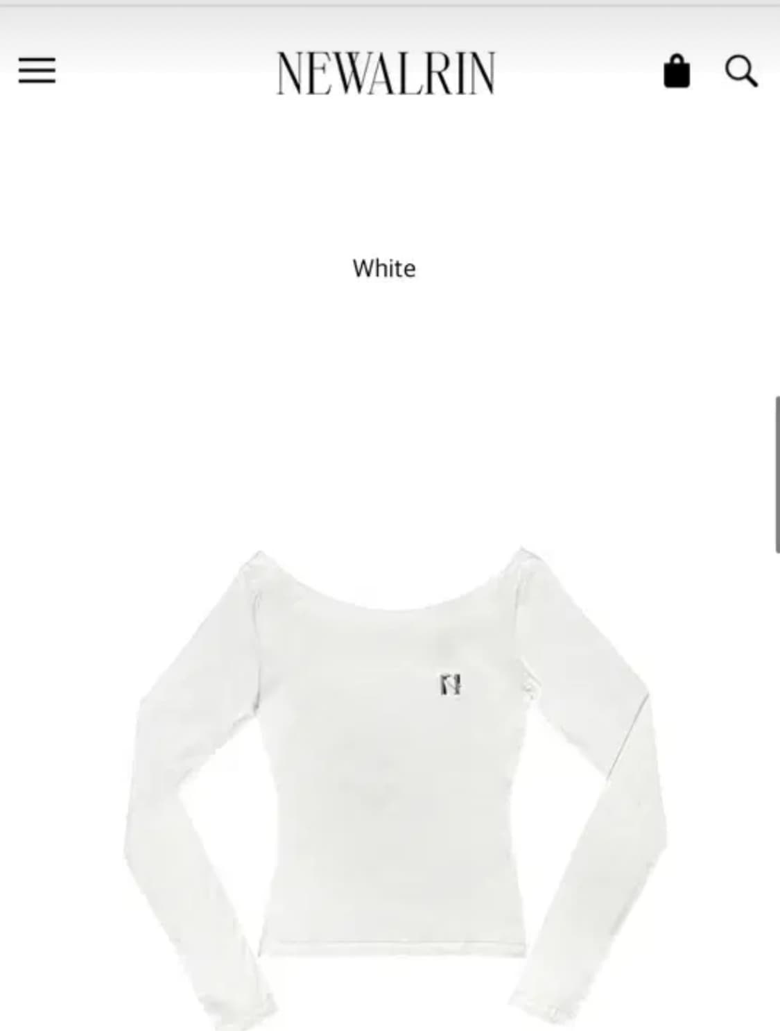 뉴얼린 엠블럼 롱슬리브 보트넥 탑 상품이미지1