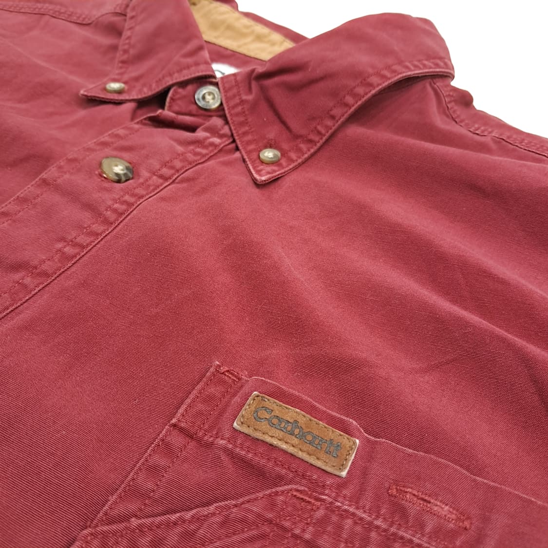 CN671 2XL 칼하트 버건디와인 긴팔 워크 셔츠 남방 상품이미지5