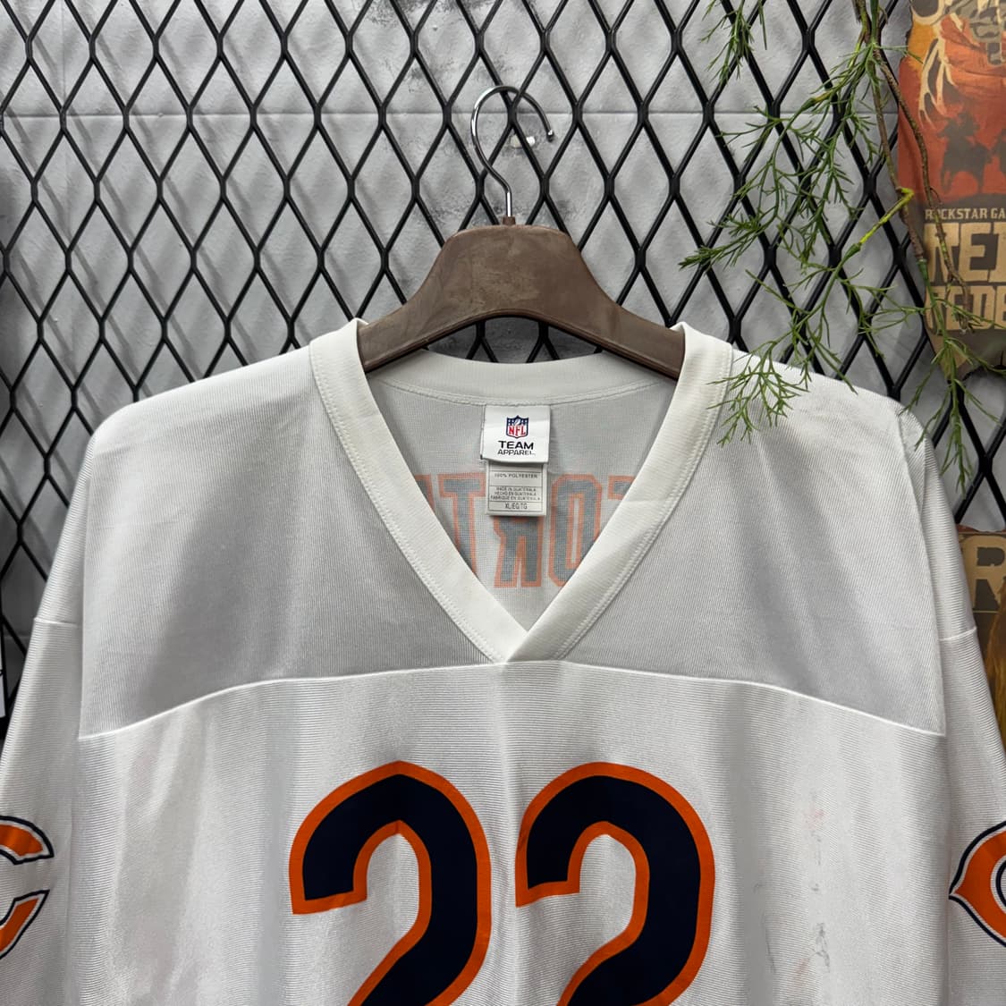NFL 팀 어패럴 시카고 베어스 풋볼 저지 화이트 상품이미지5