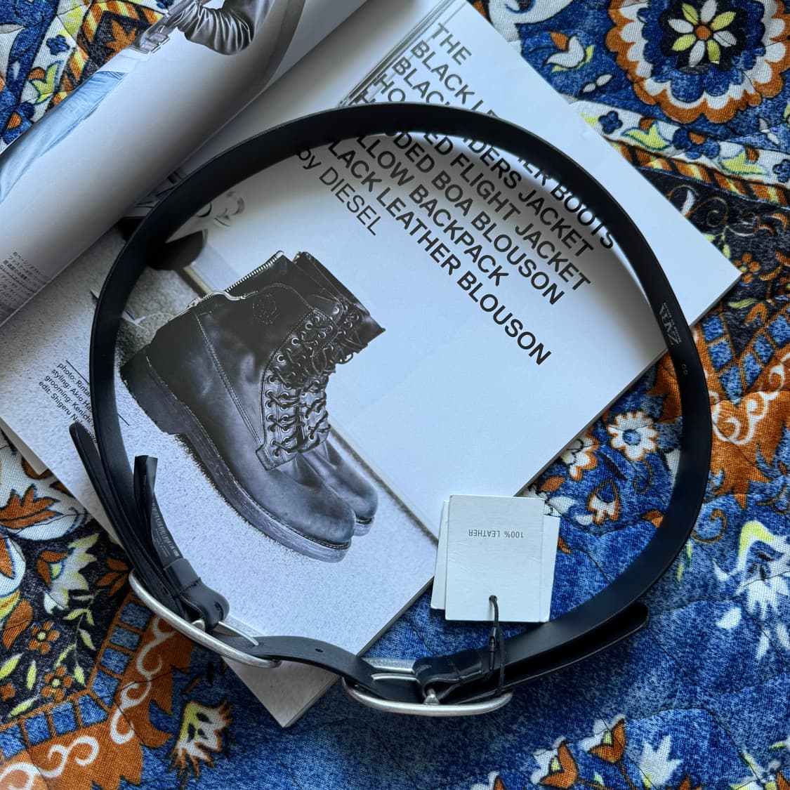 Spain made 리얼 레더 블랙 가죽 더블 버클 벨트 상품이미지2