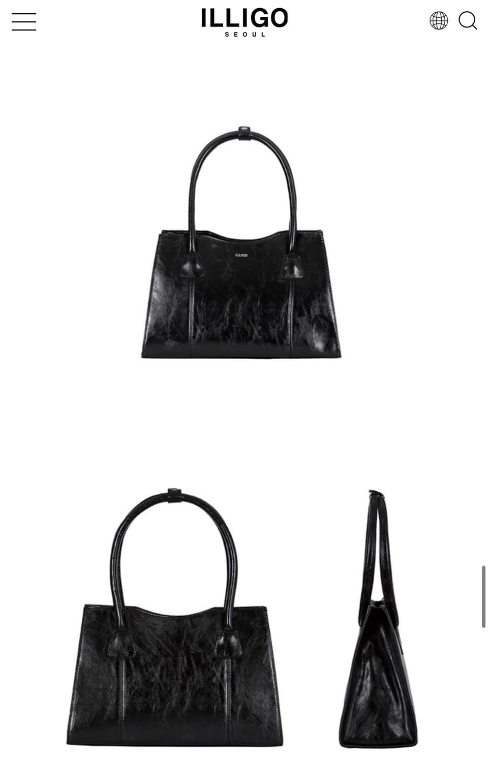 새상품|ILLIGO 일리고 핸디백 블랙 토트백 상품이미지2