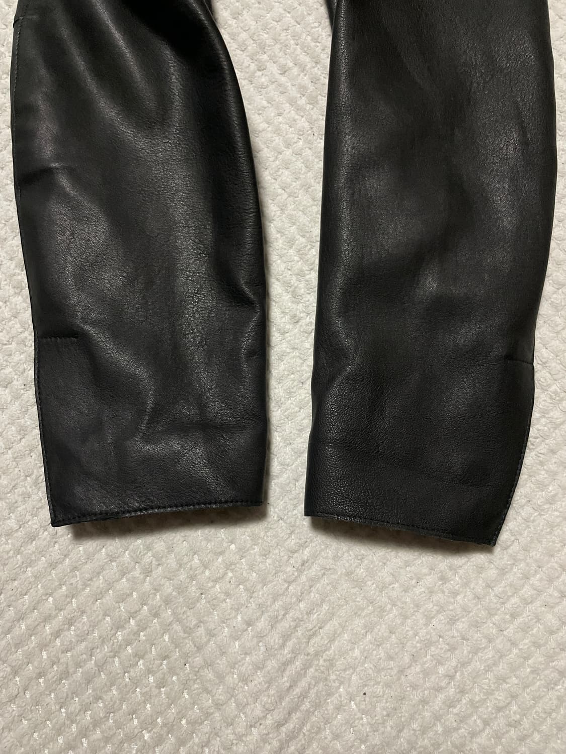 [S] ZARA 자라 웨스턴 무드 램스킨 양가죽 레더 카 코트 상품이미지5