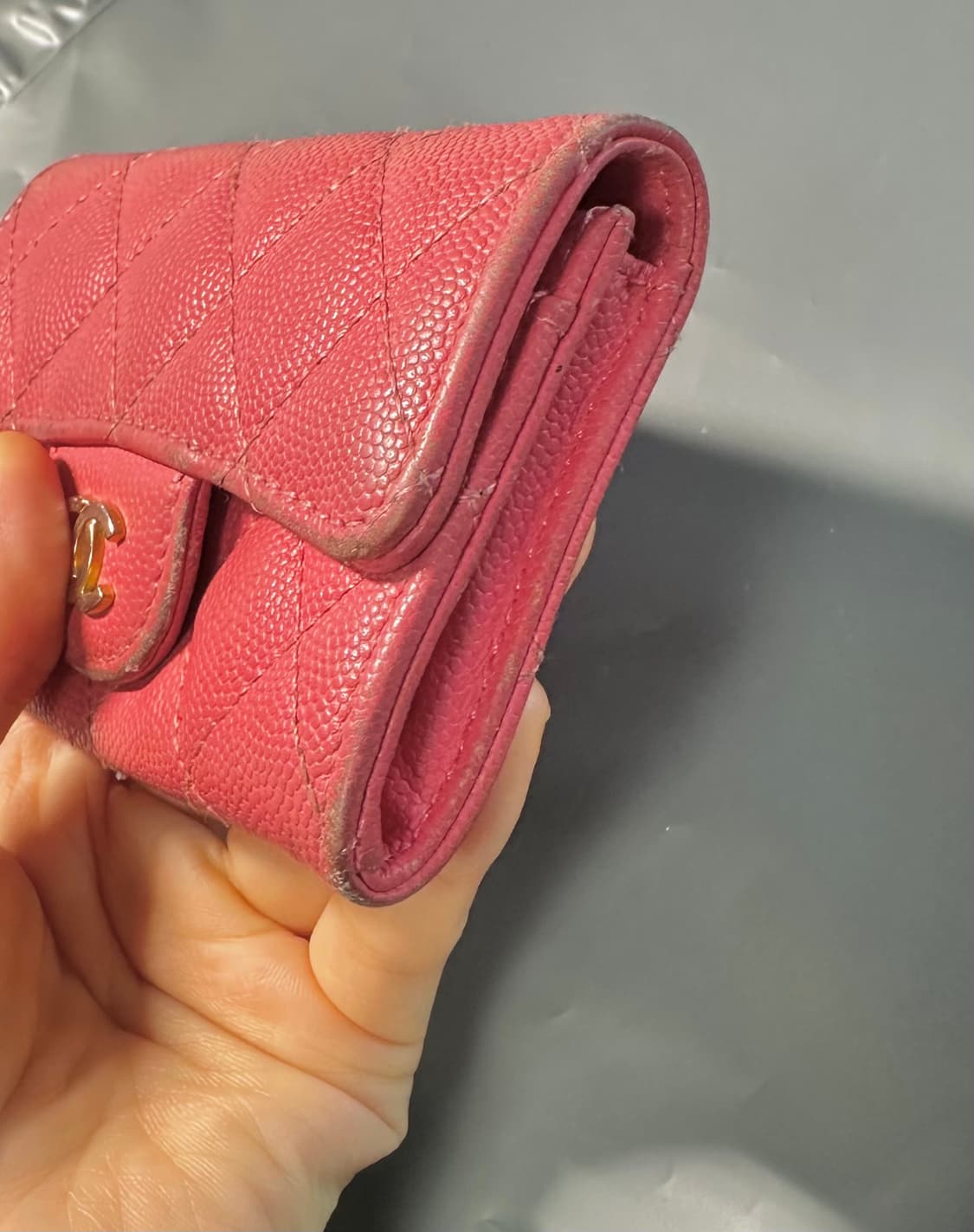 샤넬 클래식 지갑 캐비어 핑크 상품이미지7