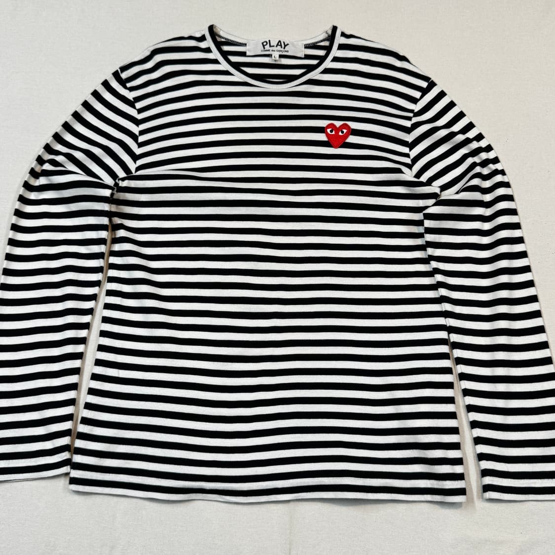 L) 꼼데가르송 플레이 스트라이프 롱슬리브 티셔츠 상품이미지2