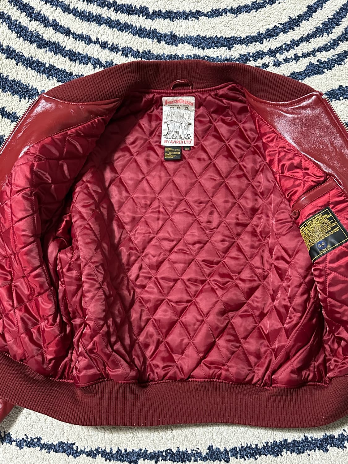 AVIREX 가죽 바시티자켓 사이즈 XS (실사이즈 M-L) 상품이미지6