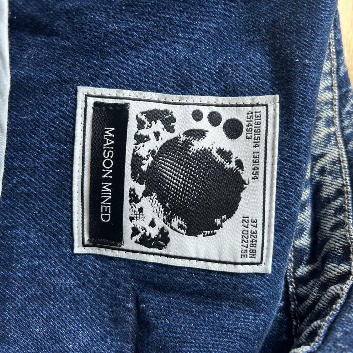 메종미네드 데님 워싱 자켓 블루 100 사이즈  상품이미지3