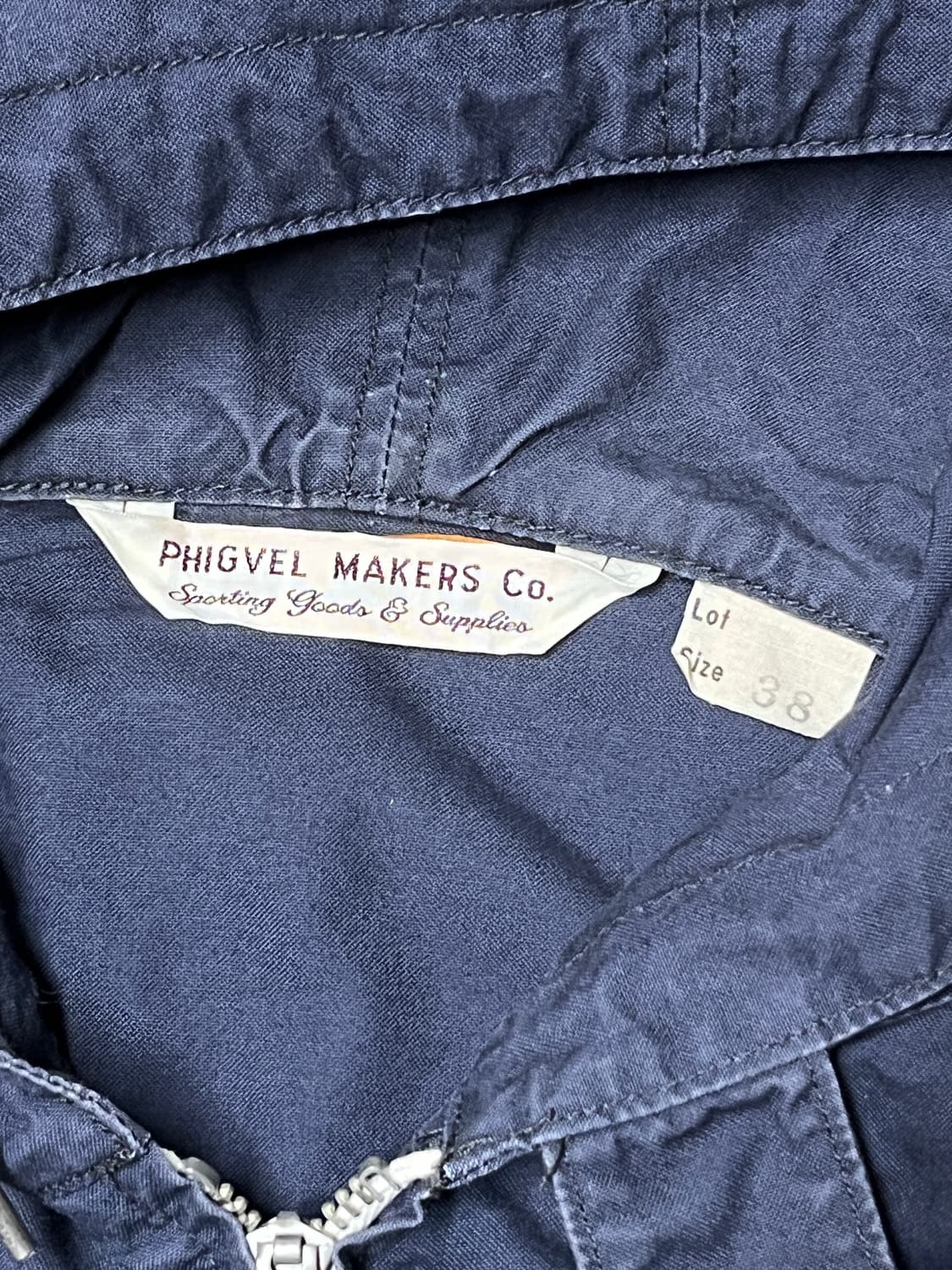 피그벨 후드집업 네이비 화이트 배색 점퍼 상품이미지3