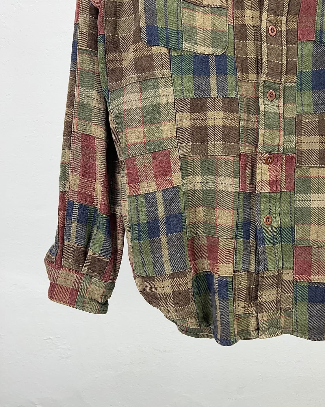 90s 폴로 랄프로렌 클래식 마드라스 패치워크 코튼 셔츠 상품이미지4