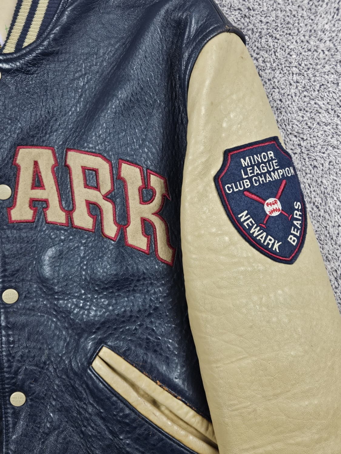 아비렉스 NEWARK BEARS 가죽 바시티 자켓 ( M )/ 10016 상품이미지5