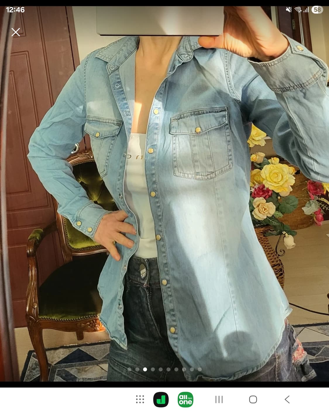 데님 헤지 웨스턴 셔츠 남방  상품이미지3