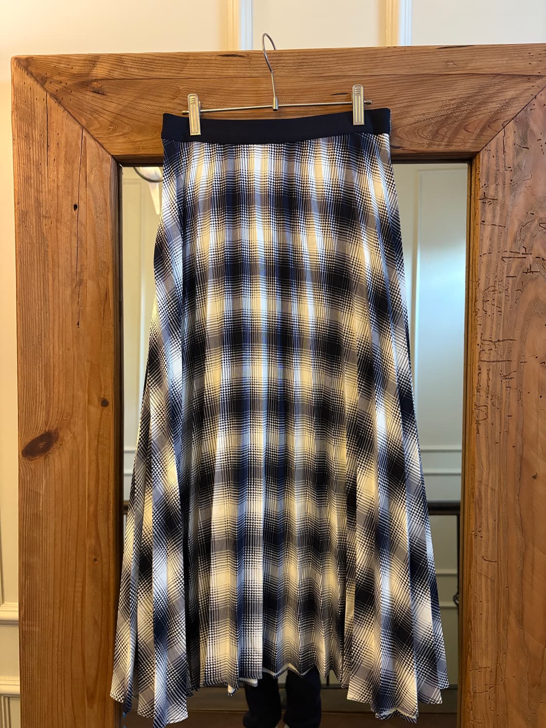 오르 체크 플리츠 스커트 상품이미지2