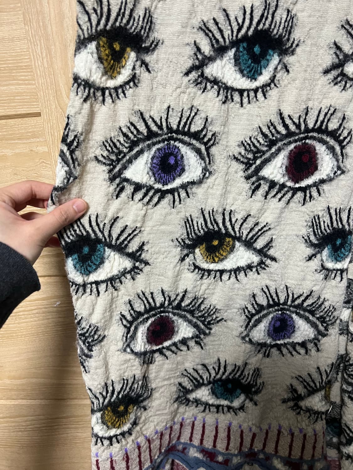 캐피탈 펠티드 울 스피크이지 해피 스카프 컬러풀 키나리 (제니 착용) 상품이미지5