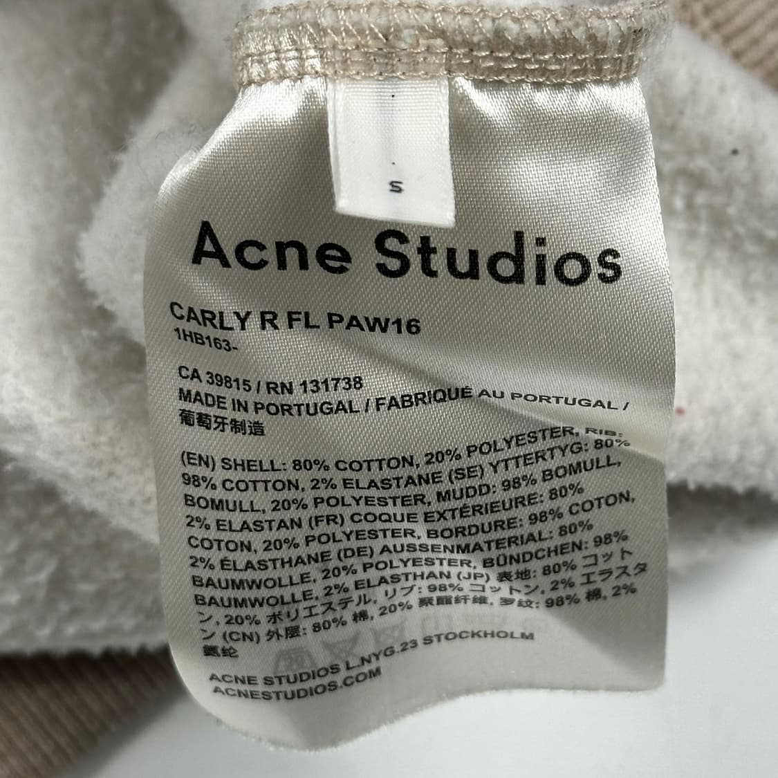 아크네 스튜디오 아이보리 디테일 맨투맨 (실측 M) 상품이미지6