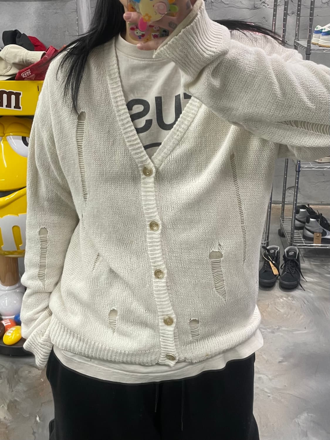 마뗑킴 레이어 그런지 니트 가디건 상품이미지10