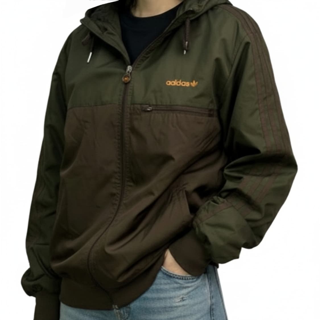 아디다스 초코나무숲 후드 바람막이/그린 브라운 베켄바우어 상품이미지1