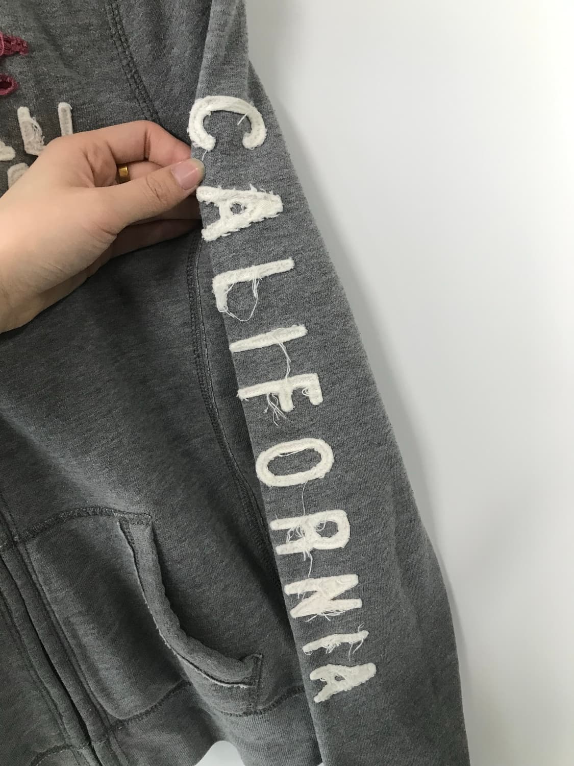 홀리스터 y2k 와투케 딱붙 그레이 후드집업 상품이미지5