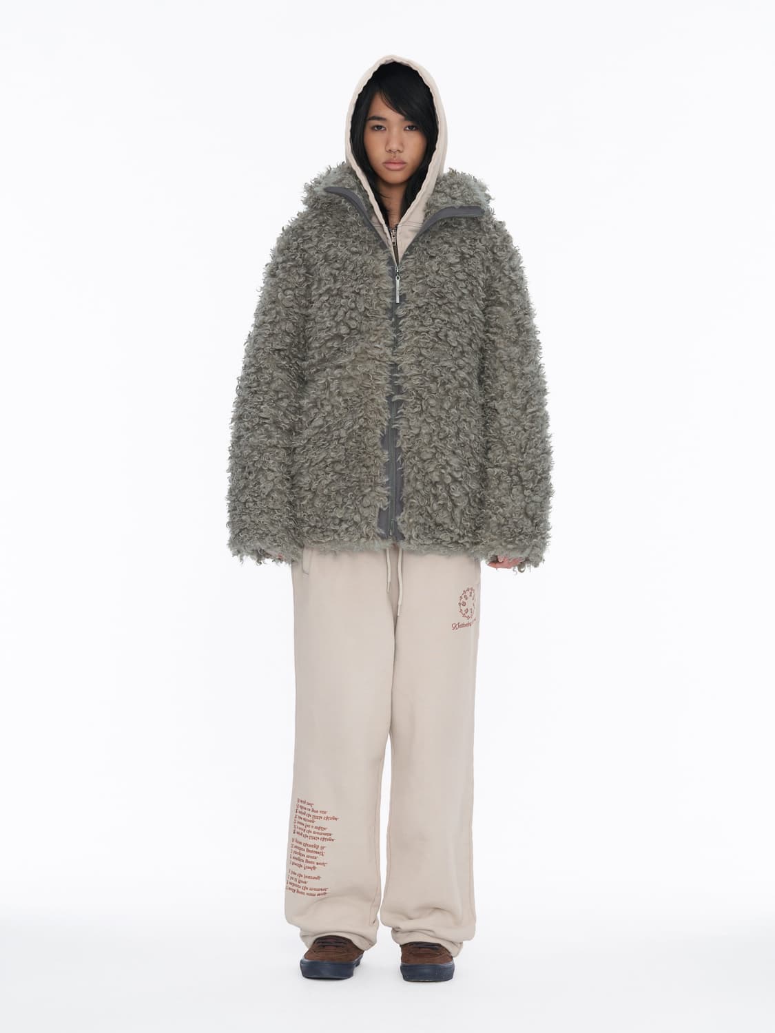 wellbeing express 시어링 자켓 퍼자켓 m 그레이 상품이미지5