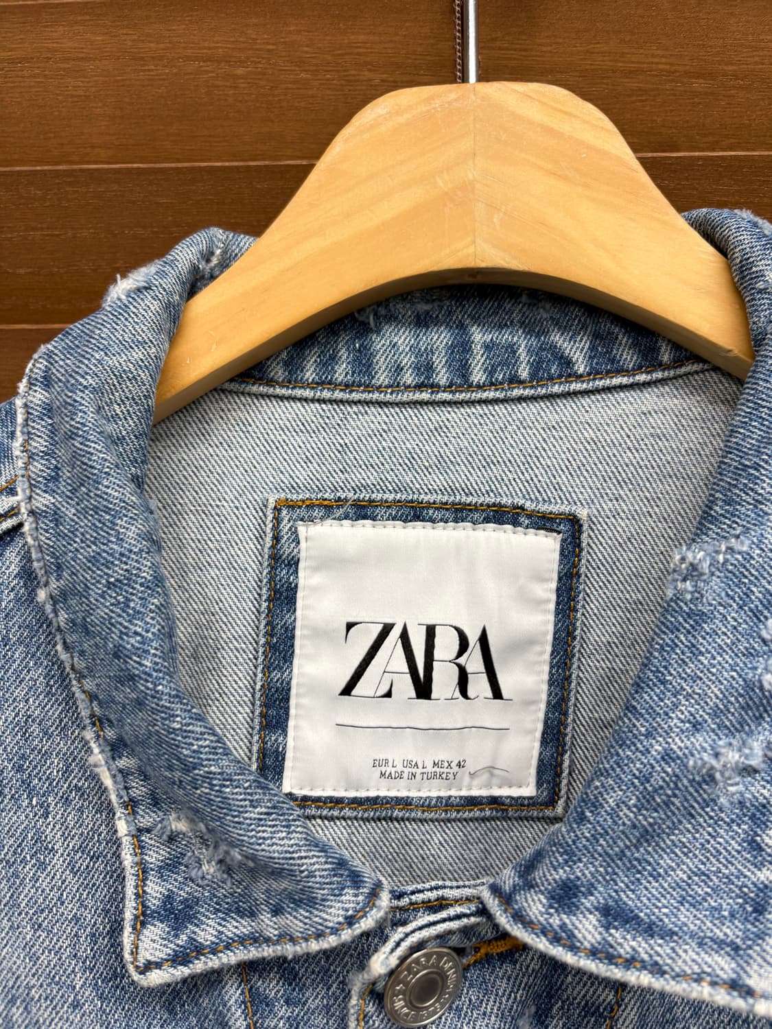 Zara 자라 프린팅 데미지 트러커 데님 자켓 상품이미지7
