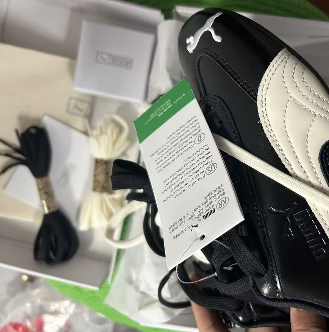 푸마 x 로제 스피드캣 PRM 블랙 웜 화이트 230mm 상품이미지2