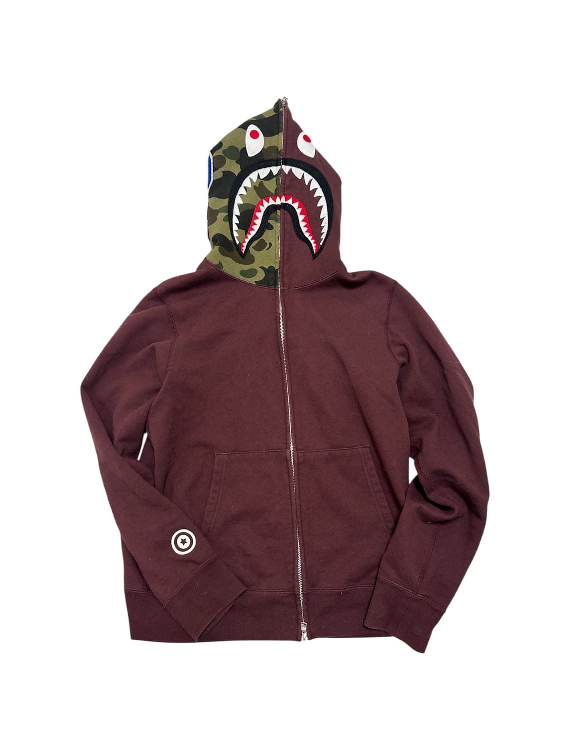 베이프 샤크후드집업 버건디 상품이미지1