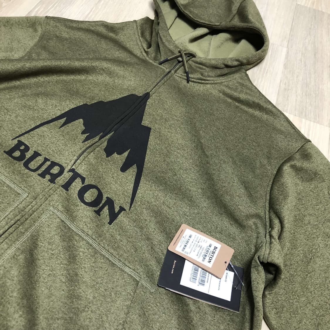 (XXL) 새상품 버튼 BURTON 스노우 보드 올리브 풀오버 후드집업 상품이미지7