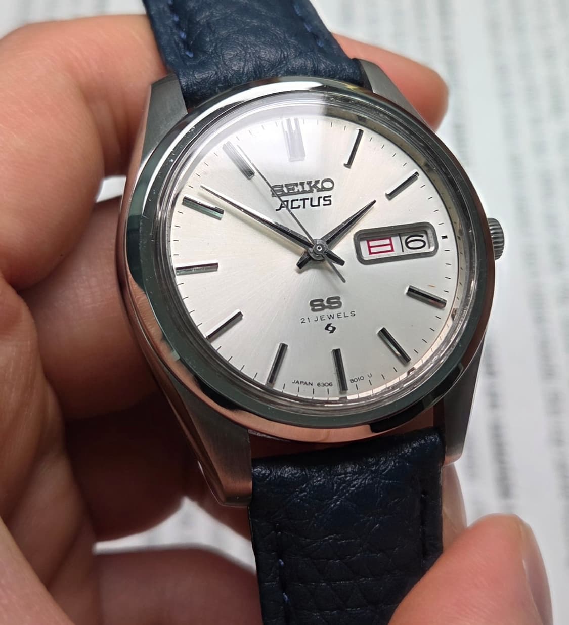레어] 빈티지 세이코 SS 칼침핸즈 순정 실버판 한자 데이데이트 오토매틱 상품이미지4