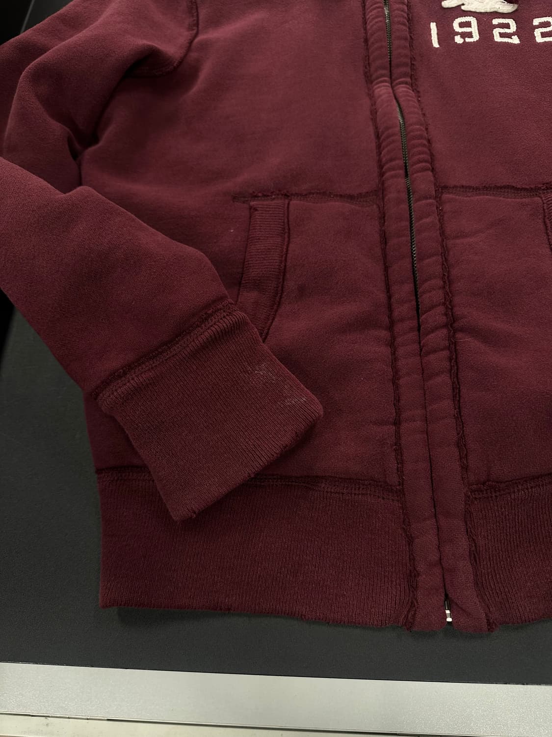 홀리스터 테디체크누빔 헤비웨이트 후드집업자켓 상품이미지5