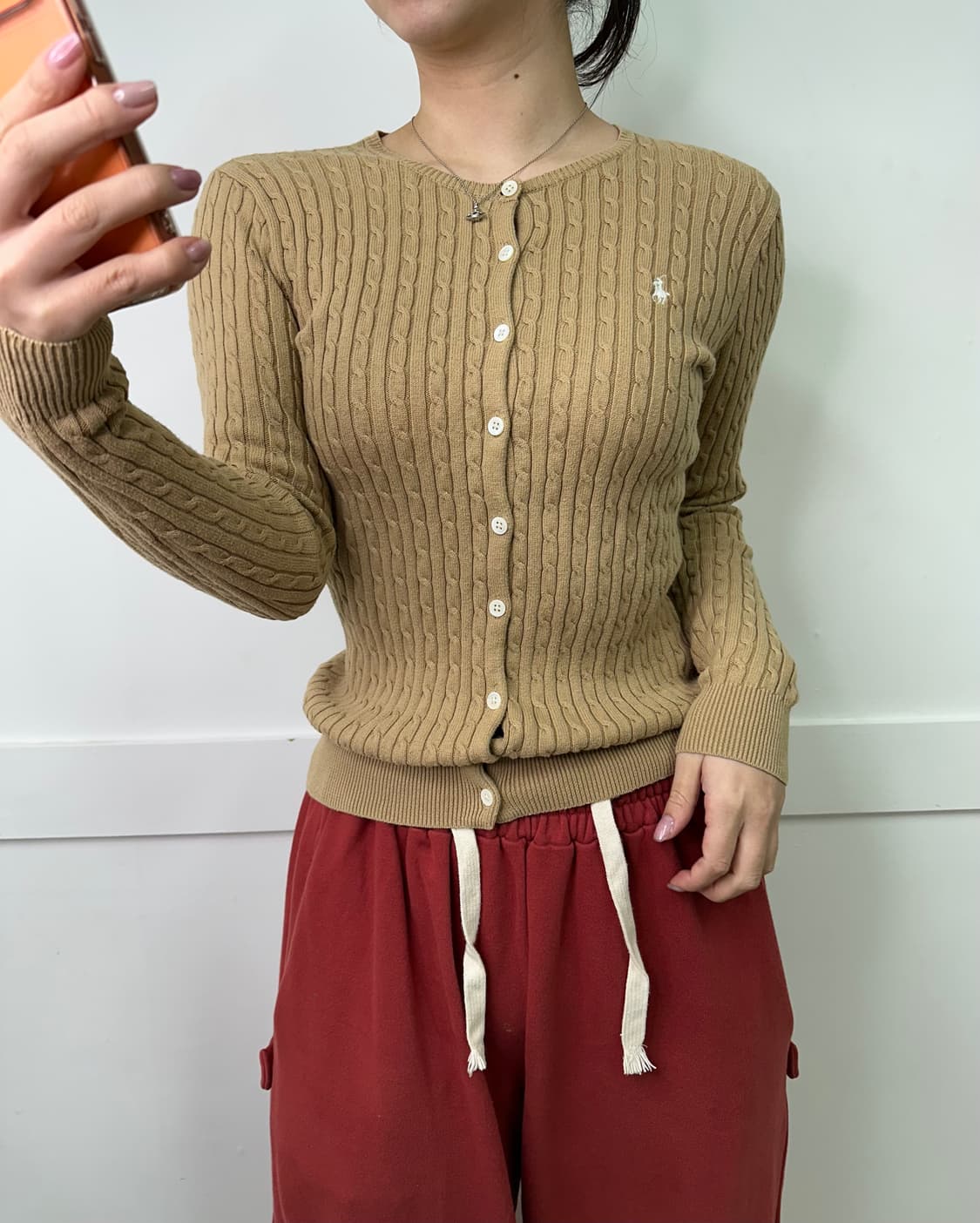 W 95 폴로 랄프로렌 스포츠 꽈배기 가디건 상품이미지1