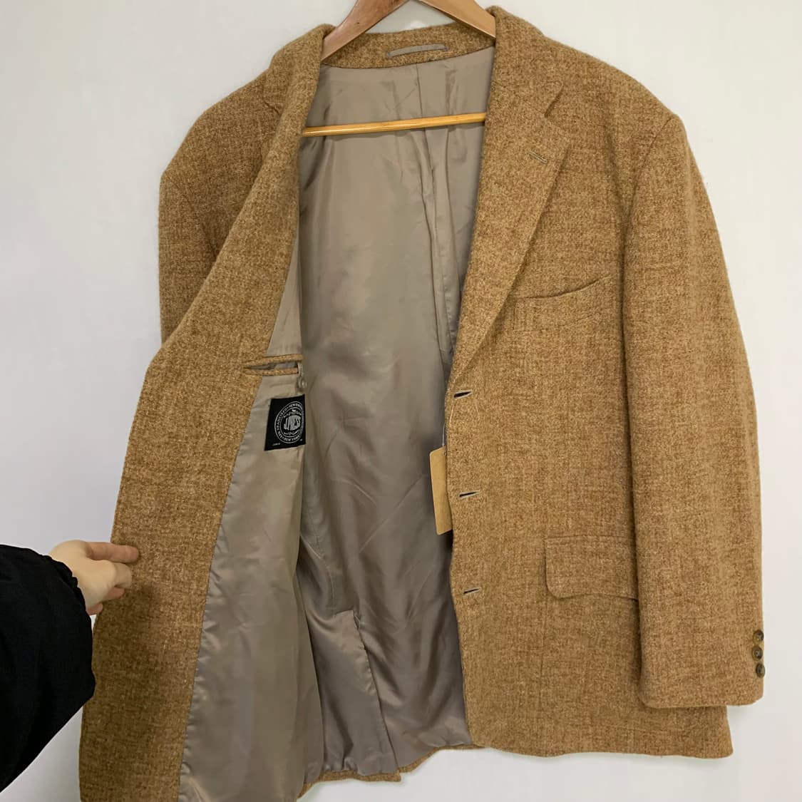 해리스트위드X제이프레스 카멜 브라운 빈티지 남성 울 자켓 상품이미지6