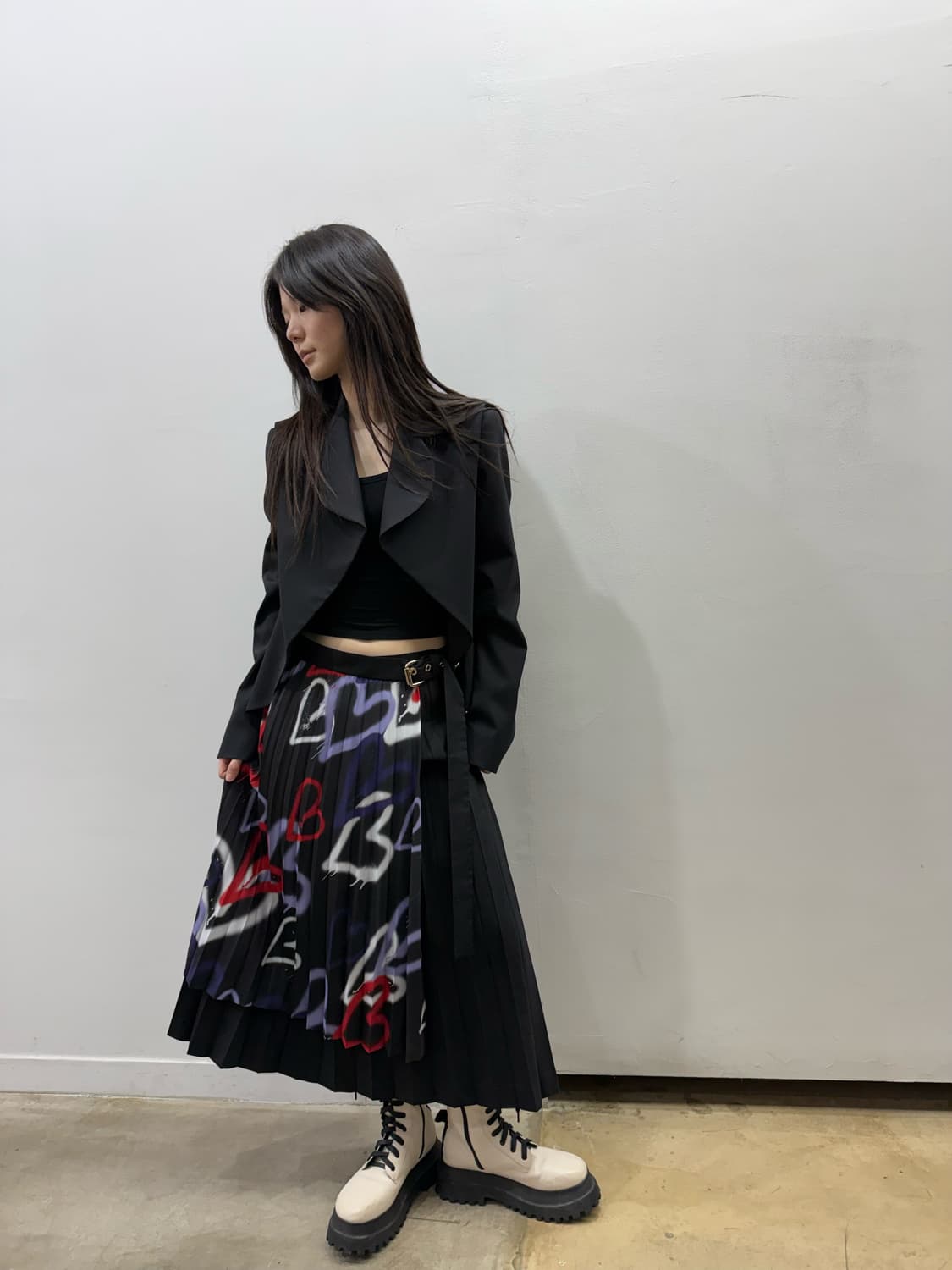 비비안 웨스트우드 그래피티 플리츠 롱 스커트 상품이미지1