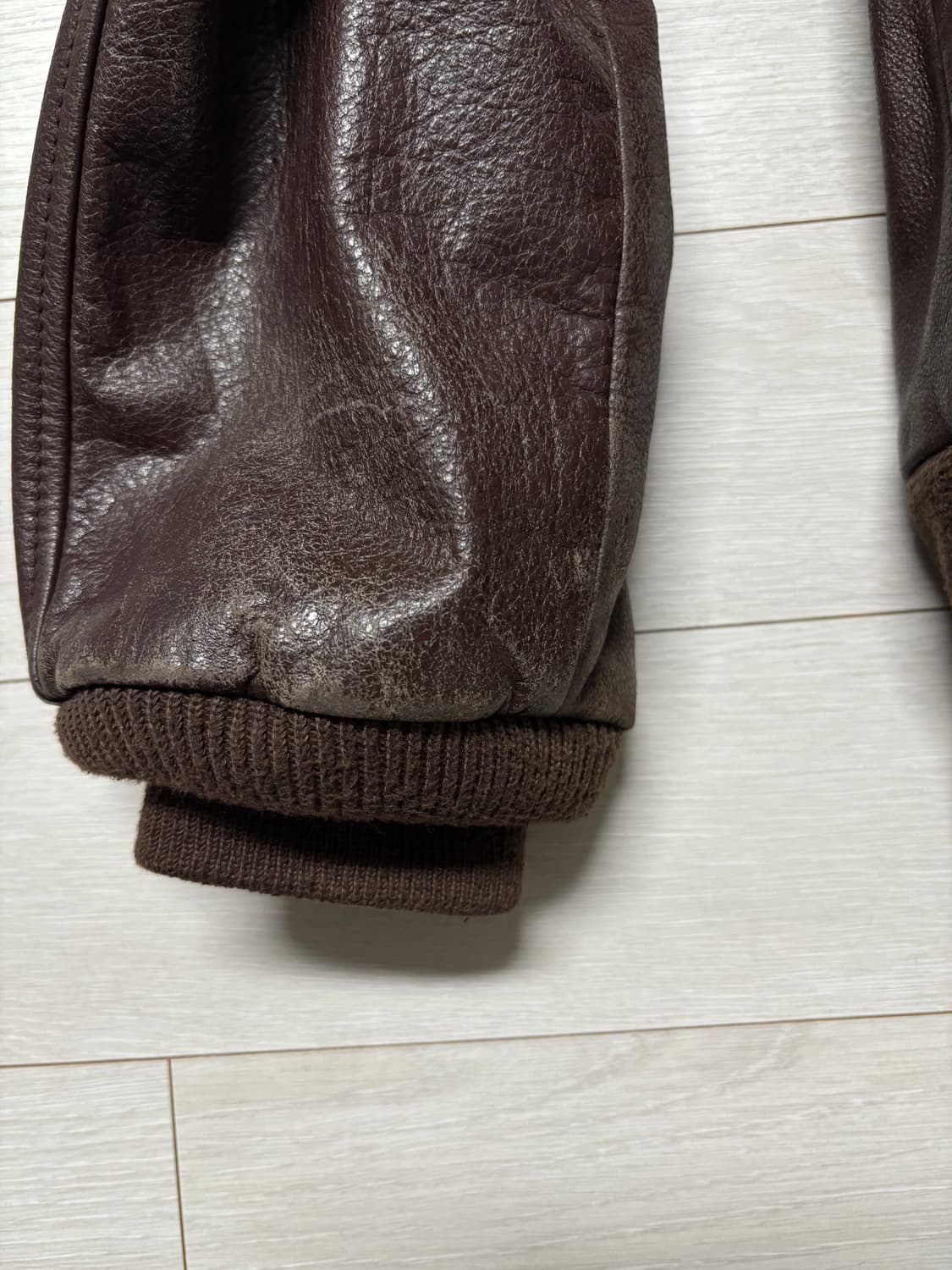 A2 flight leather 카우하이드 레더자켓 브라운 상품이미지8