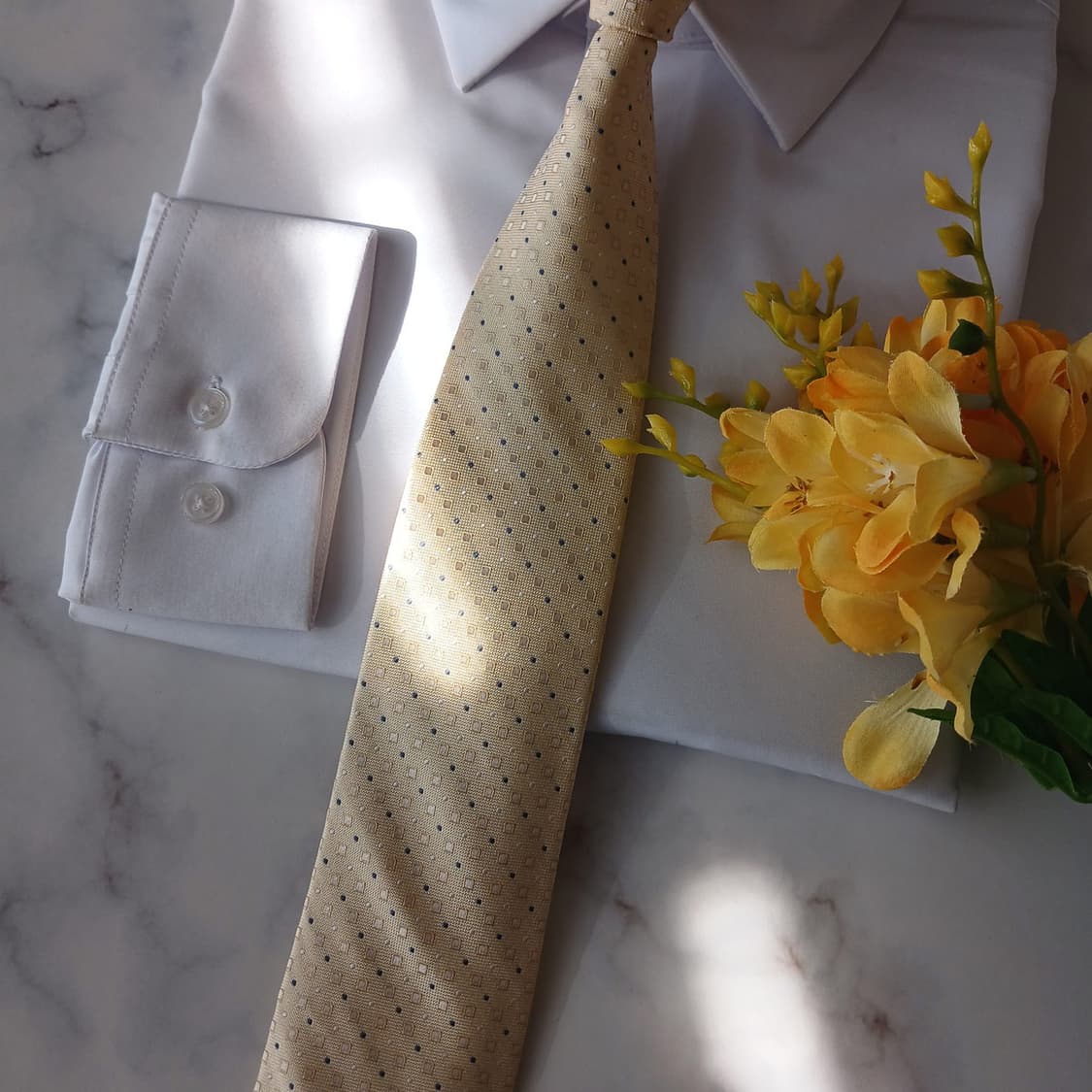 DKNY 실크 아이보리 도트 넥타이 7.7cm A+등급 A19020
 상품이미지6