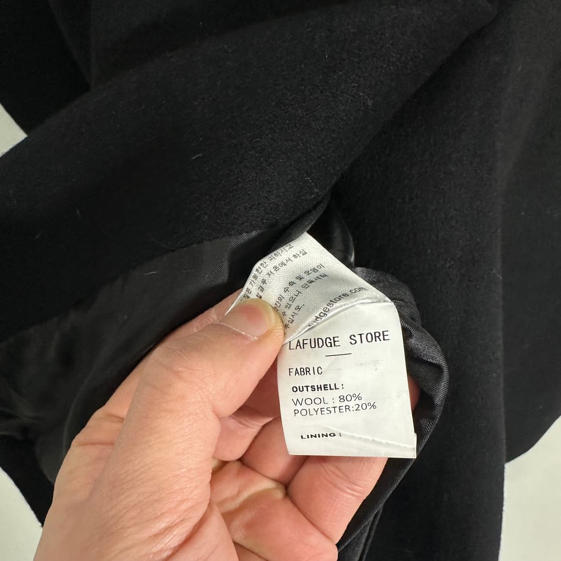우먼FREE 라퍼지스토어 블랙 카라넥 울 싱글코트 상품이미지7