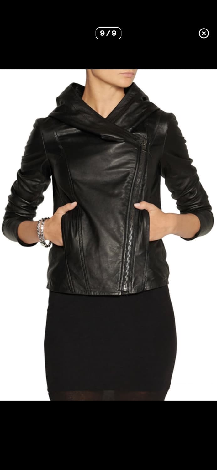 헬무트랭 블랙 양가죽 집업 후드 가죽 자켓 L 상품이미지9