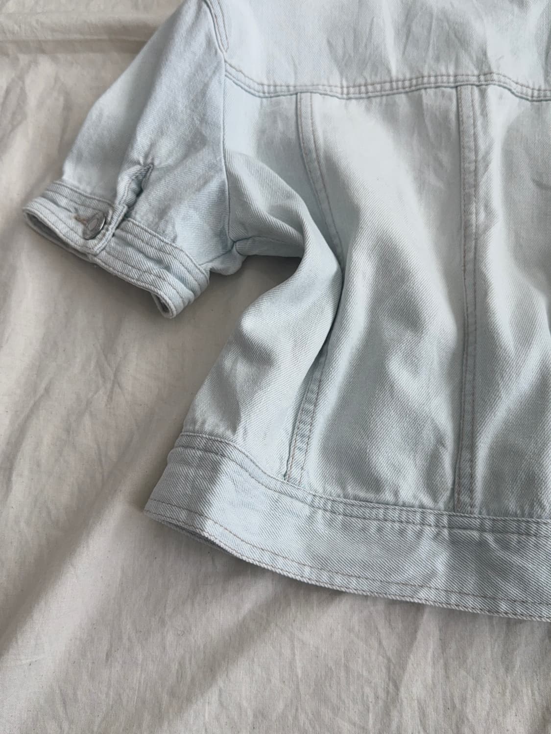 러블리 페어리 라이트 데님 크롭 자켓 상품이미지5