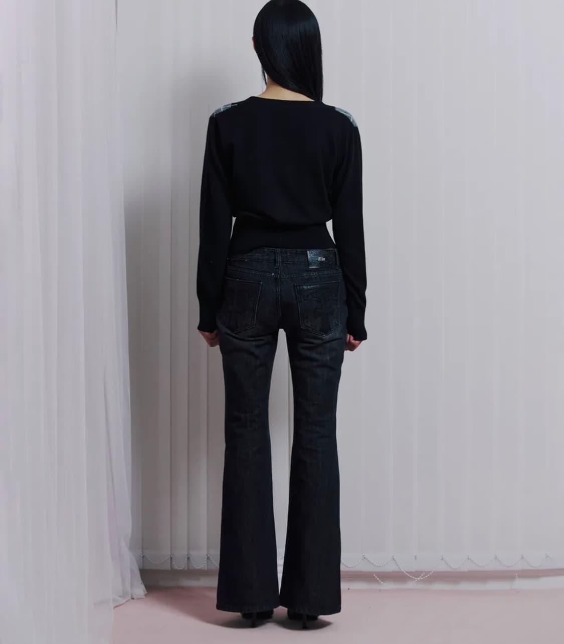 일리오 Cathy Backpocket bootscut denim 블랙 M 상품이미지1
