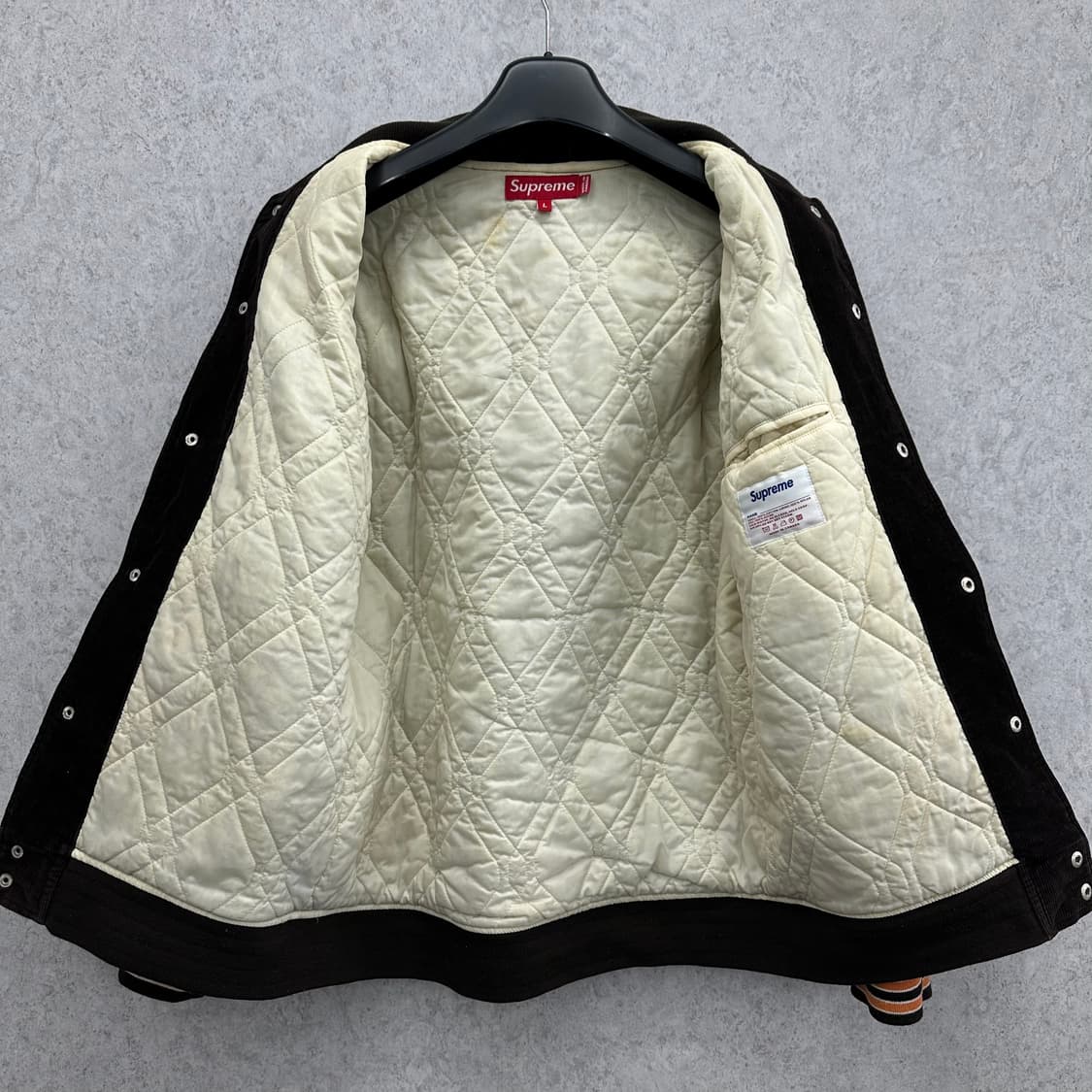 100 슈프림 00's 남자 골덴 코듀로이 바시티 자켓 상품이미지3