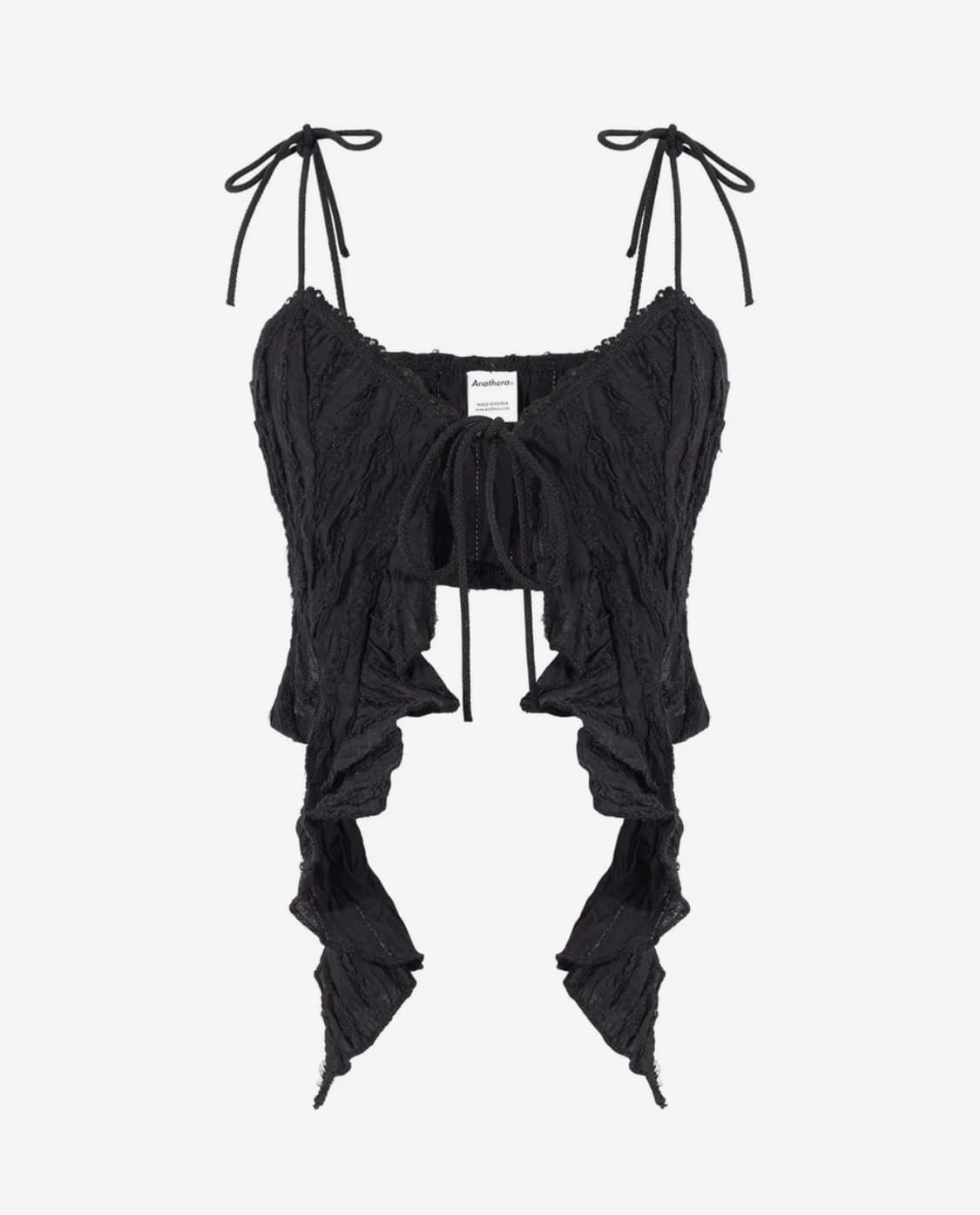 어나더에이 레이스 러플 뷔스티에 [블랙] 상품이미지1