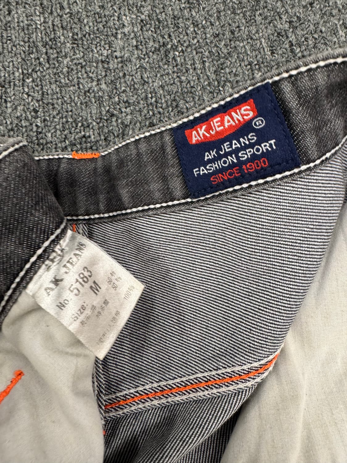 M) AK.JEANS 빈티지 올드스쿨 포켓자수 흑청 힙합팬츠 상품이미지3