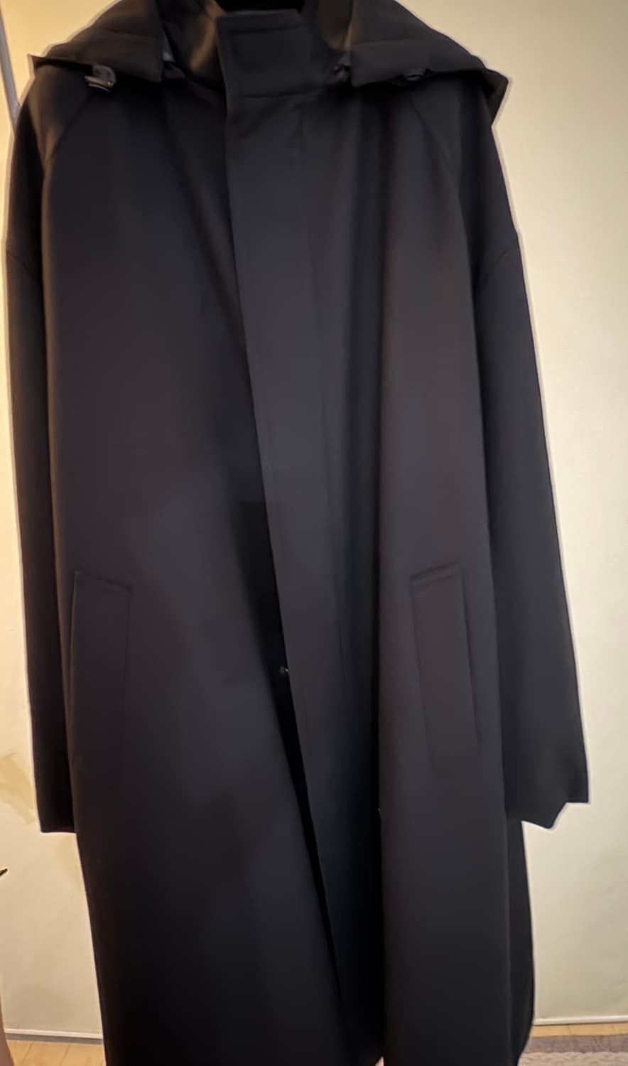 준지 밀링울 후드 디테쳐블 코트 블랙 새상품(48) 상품이미지1