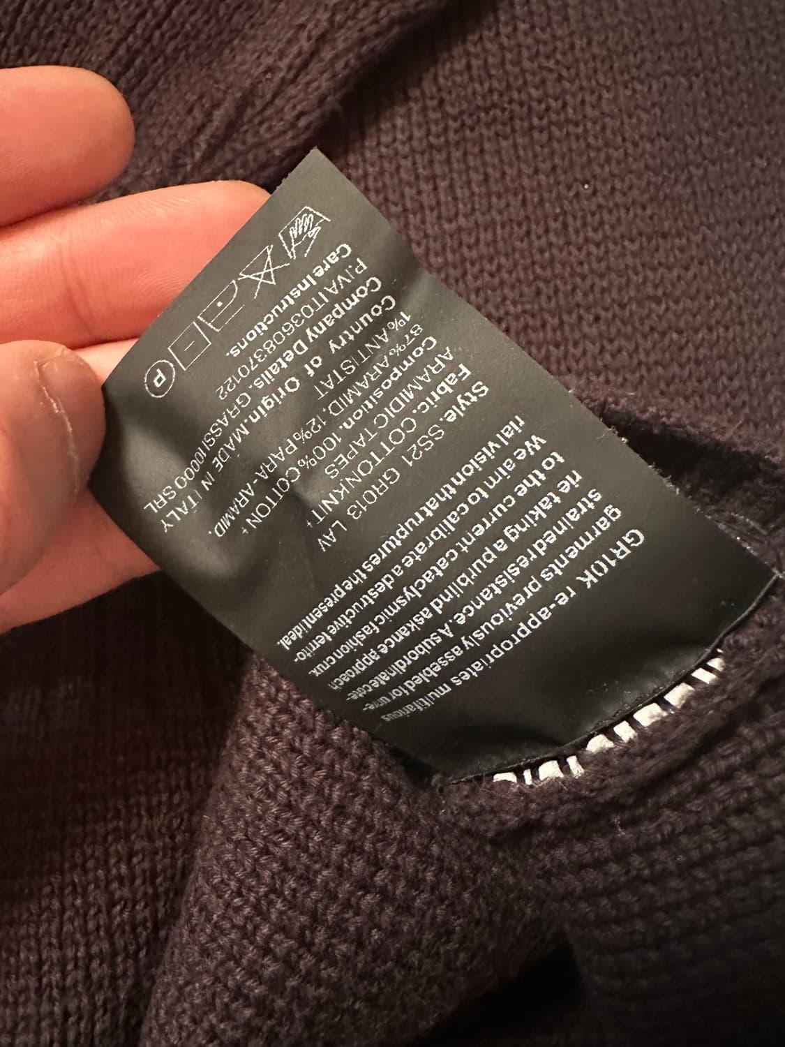 GR10K 스티치 스웨터 딥퍼플 L 상품이미지4