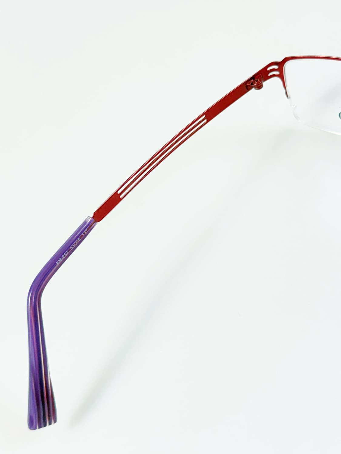 KISHIMOTO 레드 티타늄 반무테 스퀘어 빈티지 안경 상품이미지7