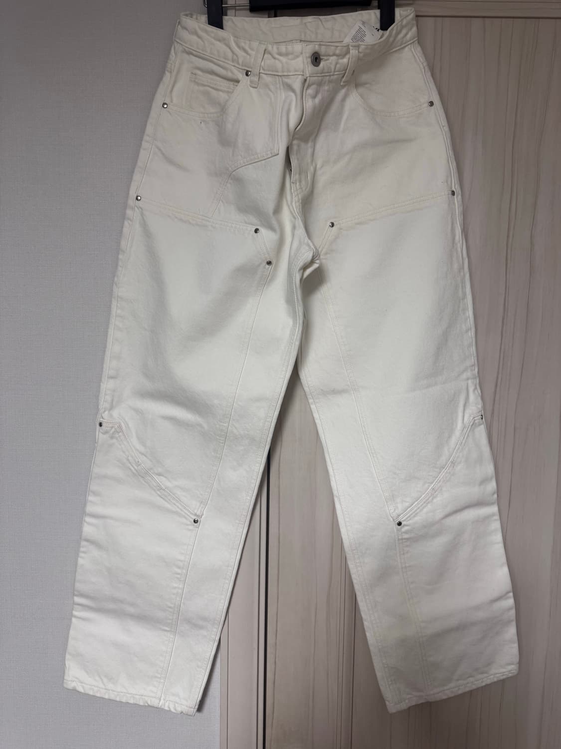 쿠어 더블니 워크 데님 팬츠 화이트 s 상품이미지3