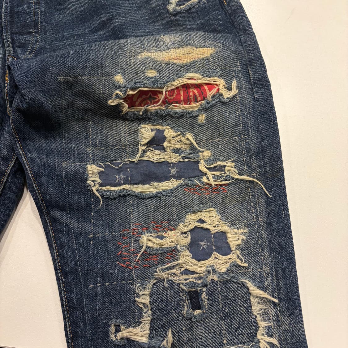 [34x30] 폴로 랄프로렌 패치워크 데미지 디스 데님 팬츠 B901 상품이미지6