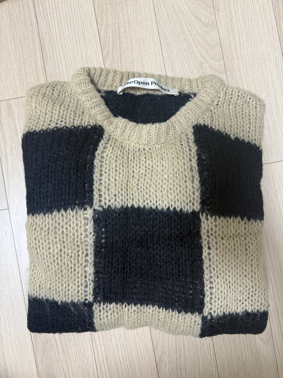 더오픈 yy 체크 니트  상품이미지1