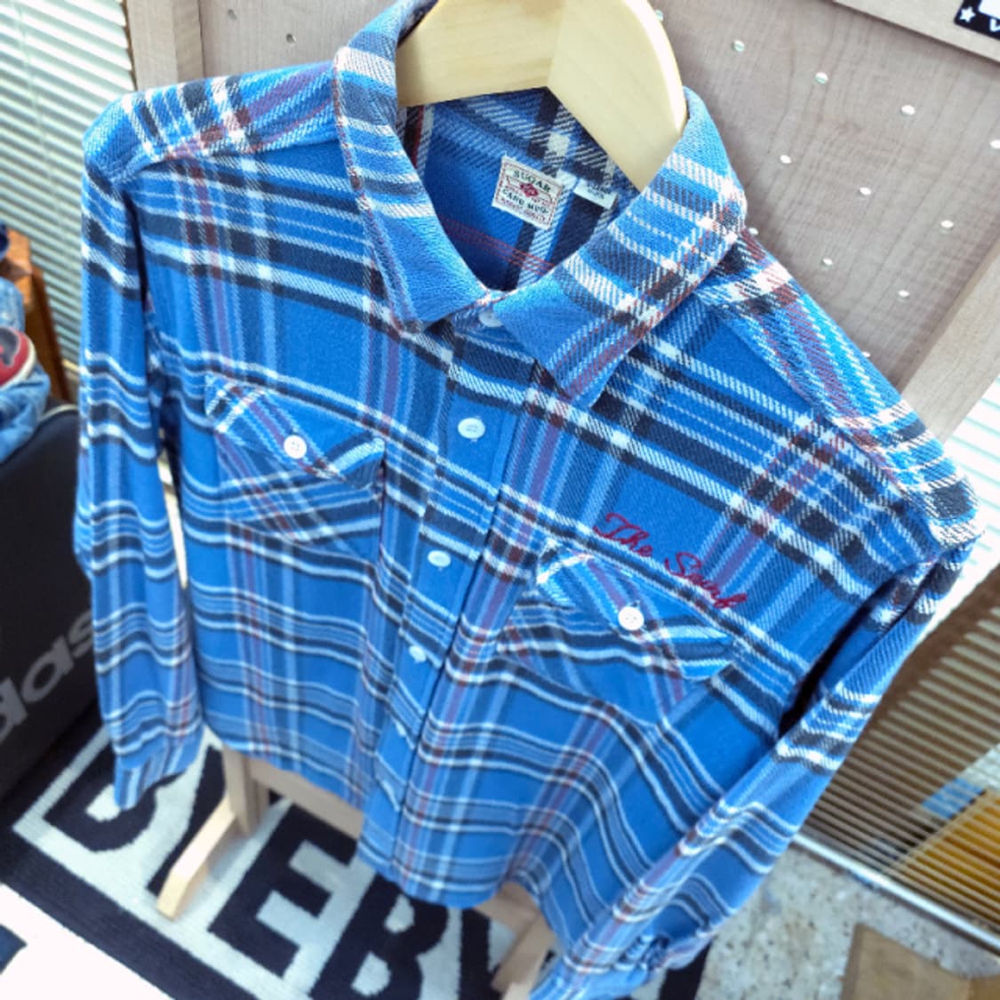 [Sugar Cane] 슈가케인 블루체크 플란넬 셔츠 상품이미지7