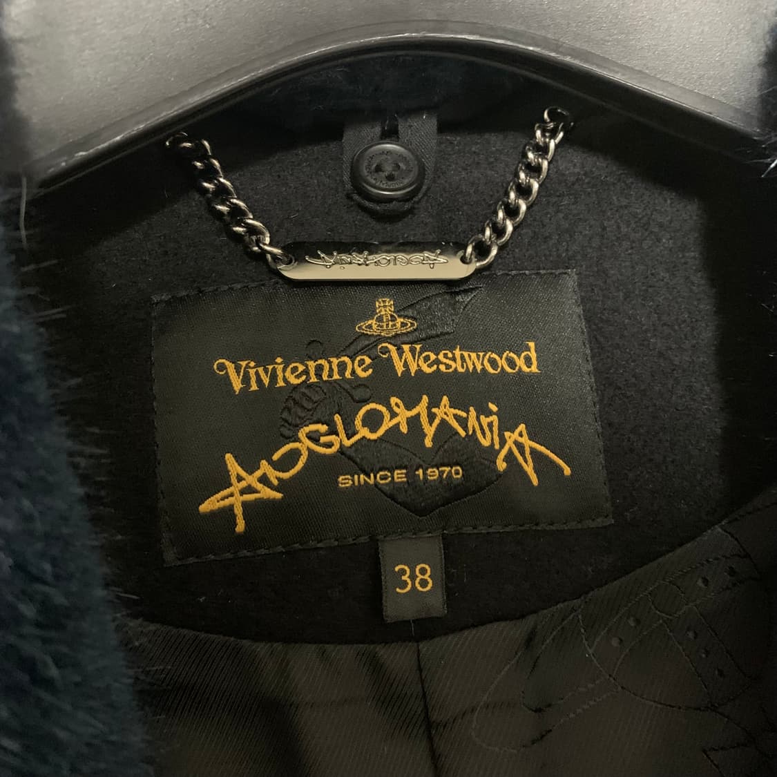 비비안웨스트우드 블루 퍼 트리밍 울 코트 상품이미지9